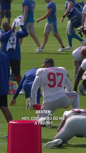 Dexter Lawrence's laugh is the best 😂 #shorts #nfl #micdup
