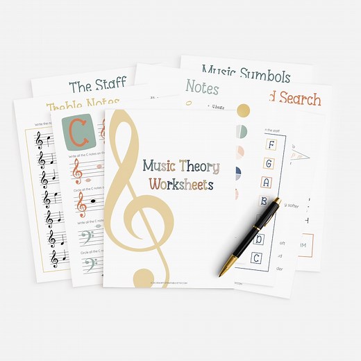 Beginner Music Theory Worksheets: 25-page Practice Sheets (digital Download) - Etsy