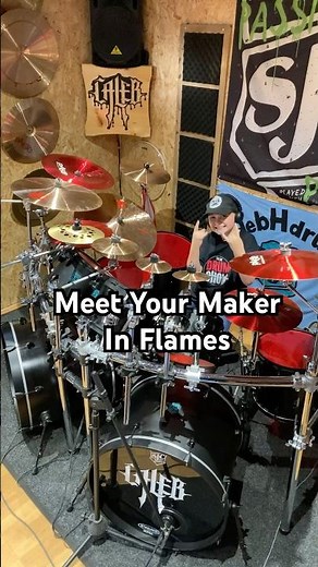 In Flames 🔥🔥Meet your maker! Caleb H - Age 10 #inflames #drumcover #drummer #drums #metal