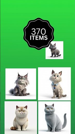 3D & Cartoon Cat Image Bundle - 370 Transparent PNG Cat Graphics for Creative Projects