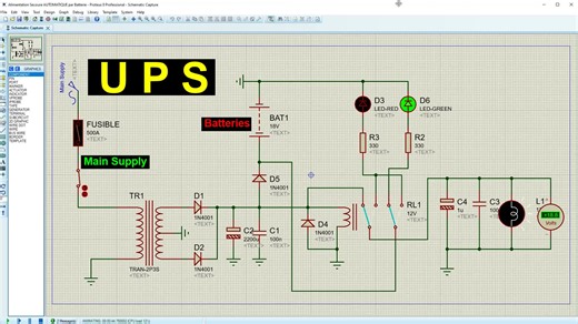 UPS 4 Channel Relay Module Design by Using Proteus 8