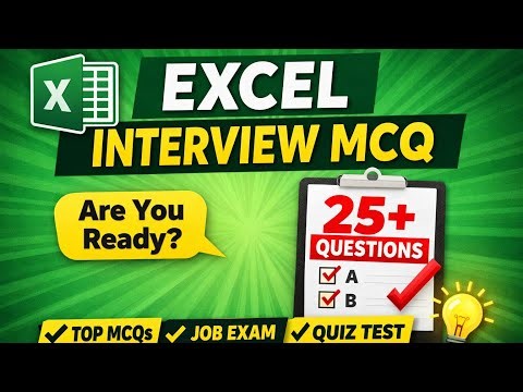 Excel Interview MCQ Questions and Answers | Exam & Interview #mcq #exam #excel #computermcq