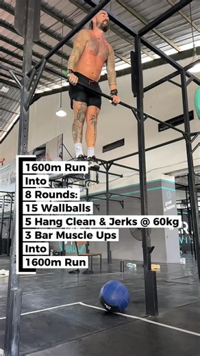 Dave Driskell on Instagram: "Chair positioned in front the fan while chugging @hygo.co during today’s SATURDAY SMASHER SOLO 🥵 Holy Guacamole it’s hot in Bali today! 🏝️🥵 For Time: 1600m Run 8 Rounds: 15 Wallballs 5 Hang Clean & Jerks @ 60kg 3 Bar Muscle Ups 1600m Run Time: 39:15 @wanderlustfitnessvillage_bali"