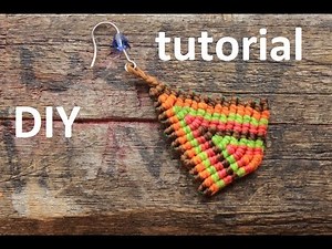 como hacer aros macrame modelo de triangulo