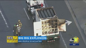 Hundreds evacuated after explosion on semi-truck carrying hydrogen tanks in SoCal