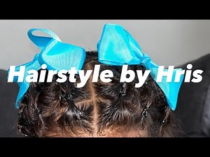 Toddler Hair Tutorial with Beads & Bows 💙