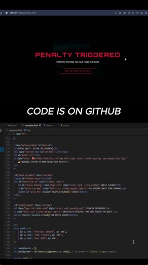 Coding Sung Jinwoo’s Daily Quest Tracker #coding #creativecoding #javascript #aesthetic #html5canvas