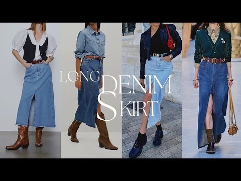 New Trends | Long Denim Skirt Outfit | Denim Skirt Style Ideas