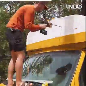 894K views · 7K reactions | This guy gave this old school bus an epic transformation into a home on wheels!  | GOODLAD | Facebook