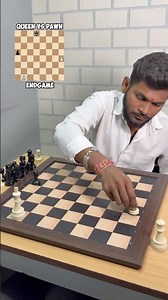 Genius Technique to Win Queen vs h Pawn Chess Endgame #chessshorts #chess