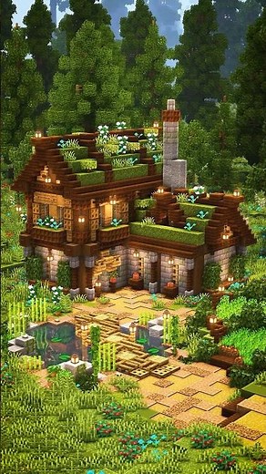 Mossy Forest House! 🌳 Minecraft Build Idea