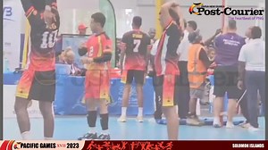 Team PNG Men's Volleyball warming up for the Grand final between Tahiti. #Sol2023XVIIPacificGames #PG2023 #Sol2023PACIFICGAMES | Post Courier