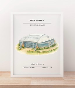 Dallas Cowboys Stadium Art Print: NFL Fan Mancave Decor (digital Download - Etsy Canada