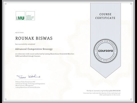 Coursera | Advanced Competitive Strategy All Quizzes Answers and Solutions