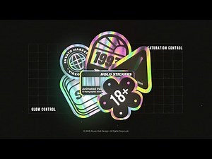 Holographic Style Stickers & Labels - After Effects Template
