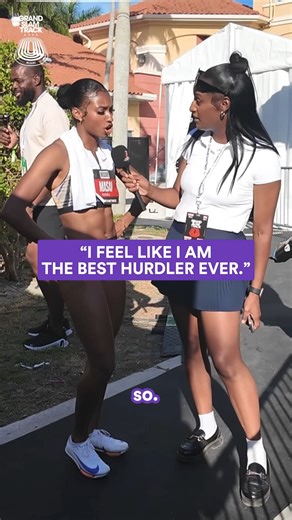 8.8K views · 299 reactions | “I feel like I am the best hurdler ever.” ️ Masai Russell isn’t just talking — she’s backing it up. American record in her pocket, world record in her sights, and she’s not in her final form.  Next up: the 100m. Let’s see what’s left in the tank.  | Grand Slam Track | Facebook