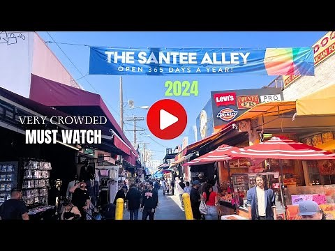 Los Angeles Santee Alley Walking Tour - Los Angeles Tour Guide 2024, California Ultra HD 60fps Uncut