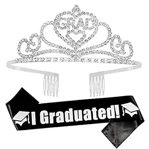 Graduate Sash Class Of 2023, Graduation Tiara, Graduation Crown & Sashes, Sash for Graduation 2023, Party Decorations for Women Girls