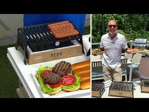 Fire & Flavor Hero Grill System with Carry Case & 3 Charcoal Pods on QVC