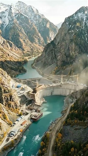 Canyon Flooded on Purpose Building a Mega Dam in 25 second #engeneering #timelapse #contructions