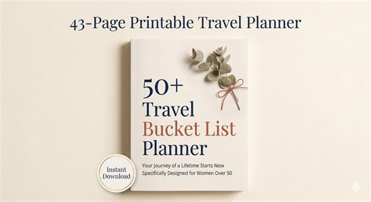 Travel Bucket List Planner for Women | 43-page Printable Travel Planner PDF | Retirement Travel Gift for Women Over 60 | Instant Download - Etsy