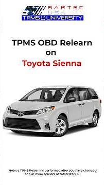 Toyota Sienna TPMS OBD Relearn