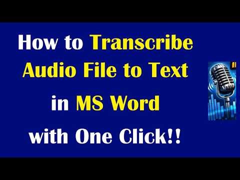 How to Transcribe Audio File to Text in MS Word with One Click!!