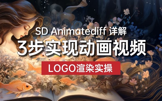 最新SD Animatediff视频动画(手把手教做LOGO动效)告别建模、特效，AI一键做酷炫视频，图片也能动起来