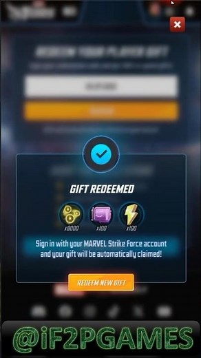 MSF promo gift code 126 - Marvel Strike Force ‪@if2pgames‬