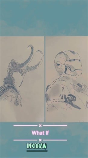 What if Loki + Iron Man SKETCH #loki #ironman #what if mixup#sketch#marvel drawing