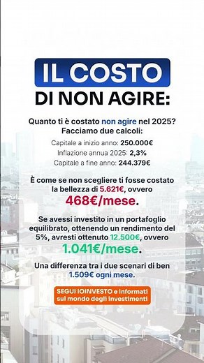 Tu hai investito i tuoi soldi o li hai lasciati sul conto? #soldi #investimenti #ioinvesto