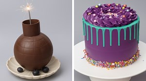 How to Make Chocolate Bomb Cake and Purple Drip Cake