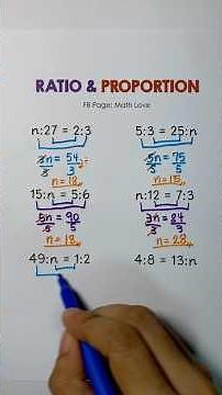 Solving Ratio and Proportion - Finding the Unknown #ratio #proportion #mathematics