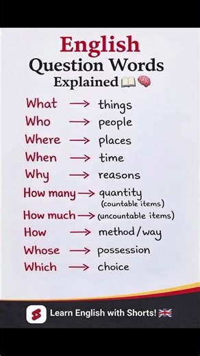 Learn English Question Words in 10 Seconds | What, Who, Where, When, Why