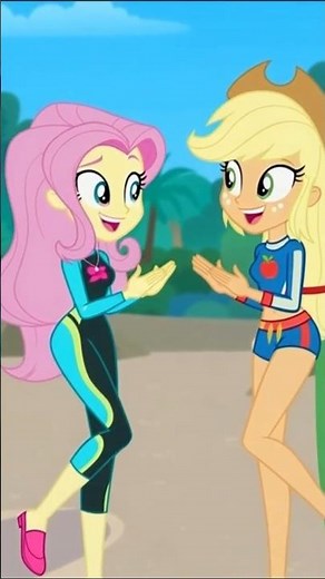 FLUTTERSHY X APPLEJACK 💕 | SWEET MOMENT IN EQUESTRIA GIRLS #equestriagirls #mlp