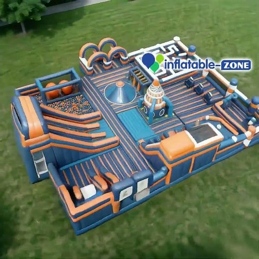 Big Inflatable Fun Park Jumping Balloon Obstacle Course Fun City Bounce House Durable Playground