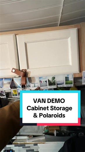 Replying to @Navod The Nomad You have to get a little creative with your storage options so I went with 6 upper cabinets to hold most things. The rest of my storage is held in the closet and under the van bed. I have some other small storage on the window ledges Cabinets are from Lowe’s, they come bare and you can paint/style them however you like. (Note: if you have the ability to build them, do that because these are kinda heavy) Screws are “self tapping hex screws”, also from Lowe’s ♥️&💡 -No