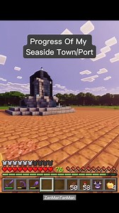 Progress Of Seaside Town/Port #minecraft Credit: ZanManTanMan | Jat Ismail