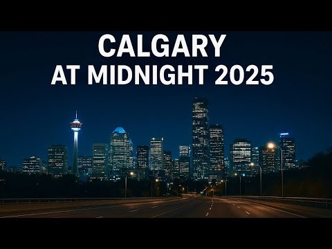 🇨🇦How Calgary Looks at Midnight 2025 | Drive in Downtown Calgary Canada 4K Video |Haya Vlog