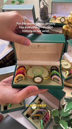 Not just a watch—a piece of time before you and will live on with you. The iconic Gucci Bezel Set, chosen for stories that never go out of style. Made to be loved, remembered, and passed on. Shop this classic at Clockwork Vintage. 🤎 #clockworkvintage #vintagewatch #daintywatches #guccibezelwatch #gucci