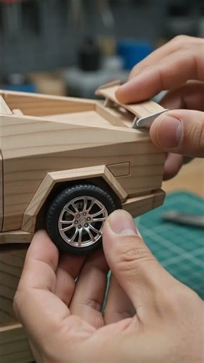 Carving a Tesla Cybertruck From WOOD! 😱