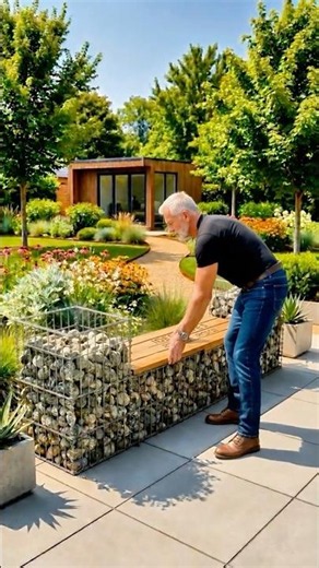 This Stone and Wood Bench Completely Transformed My Backyard 🌿