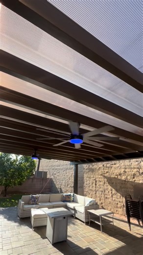 Cover Your Pergola on Instagram: "LA! Check out this SICK SkyPoly Pergola by @paradisepatiocovers out on the West Coast in Southern California. They built this gorgeous aluminum joist only pergola - and roofed it with our SkyPoly Hercules Tinted Bronze System! This system allows TONS of light to come into your patio while still getting all the benefits of a roof! If you are in the LA area check these guys out for more spectacular outdoor living projects !! Amazing!! #pergola #patiocover #skypoly