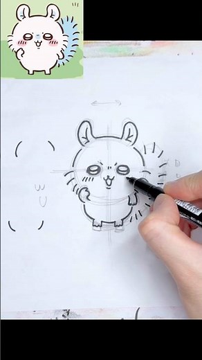 I drew a Chiikawa flying squirrel! I'm explaining how to draw a portrait in the main video! #Flyi...