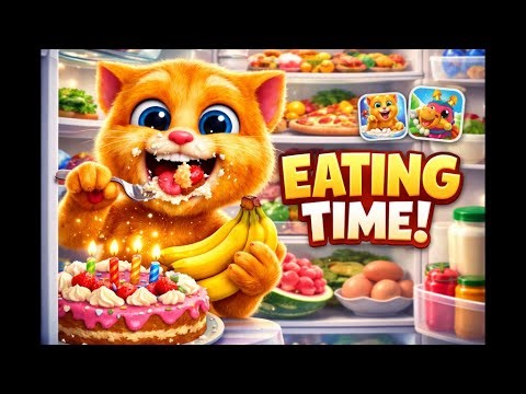 Talking Cat Live Game Play Eating Widely 🤕😮‍💨