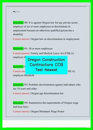 Oregon Construction Contractors CCB Test Newest video