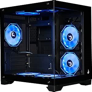 Case Computer Rise Mode USA Galaxy Glass M Mini, Mini Tower Tempered Glass, M-ATX Black