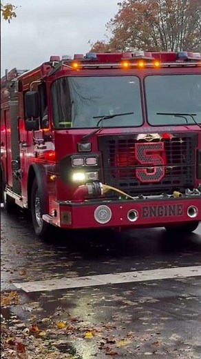 Bethpage fire department and Plainview units leaving a house fire