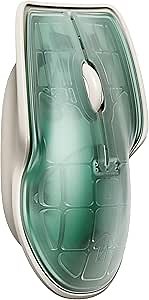 LUNAR ARTEFACTS Ambidextrous Rechargeable Bluetooth Wireless Computer Mouse Green Translucent with White Powder Coated Aluminum, USB-C