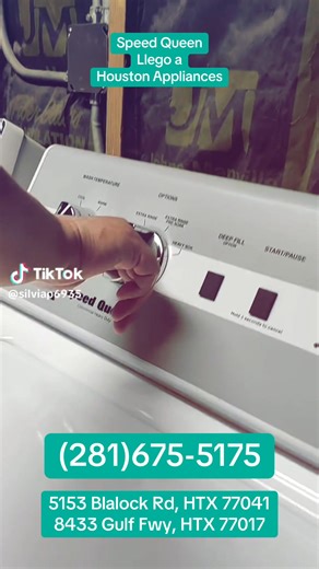 Speed Queen a HOUSTON APPLIANCES . Blalock 📲 (281)675-5175 https://maps.app.goo.gl/NqucD1vaQfRwQ34F7 📍 5153 Blalock Rd, HTX, 77041 . Gulf 📱 (346)571-0942 https://maps.app.goo.gl/QTXwBGp6tqMLox2GA 📍8433 Gulf Fwy, HTX 77017 . Aprobaciones HASTA $7500 Hasta 6 meses sin interés . ⏰ TODOS LOS DÍAS 9:00 AM a 7:00 PM . #latinosenhouston #hispanosenhouston #electrodomesticos #lavadoras #secadoras | Texas Electrodomesticos
